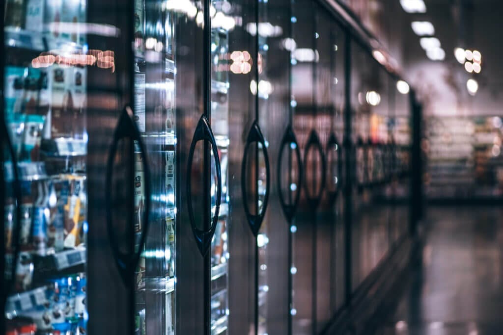coolers in a retail store
